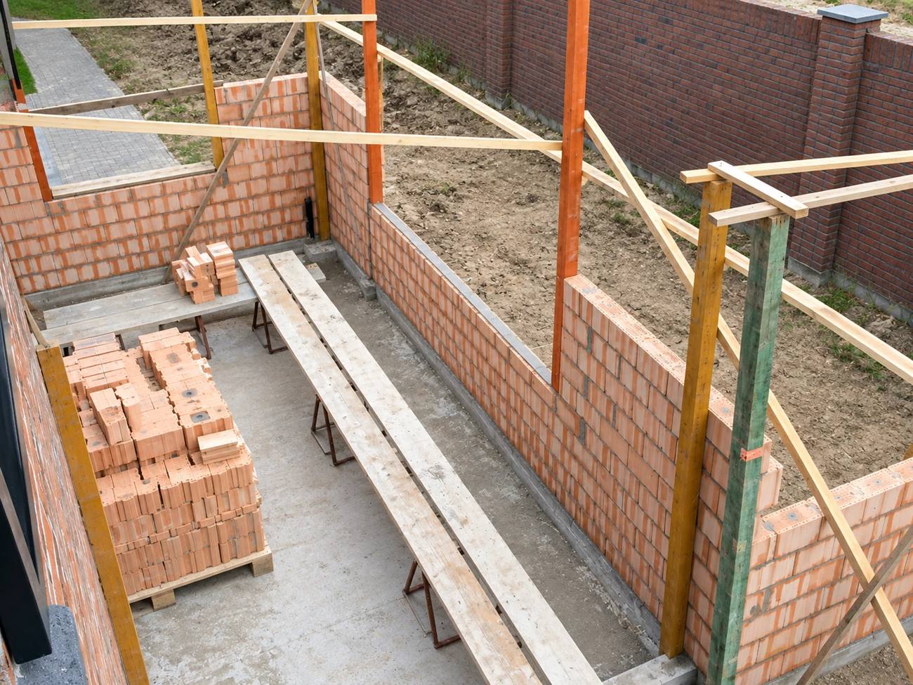 Metselwerk van een nieuwbouwwoning